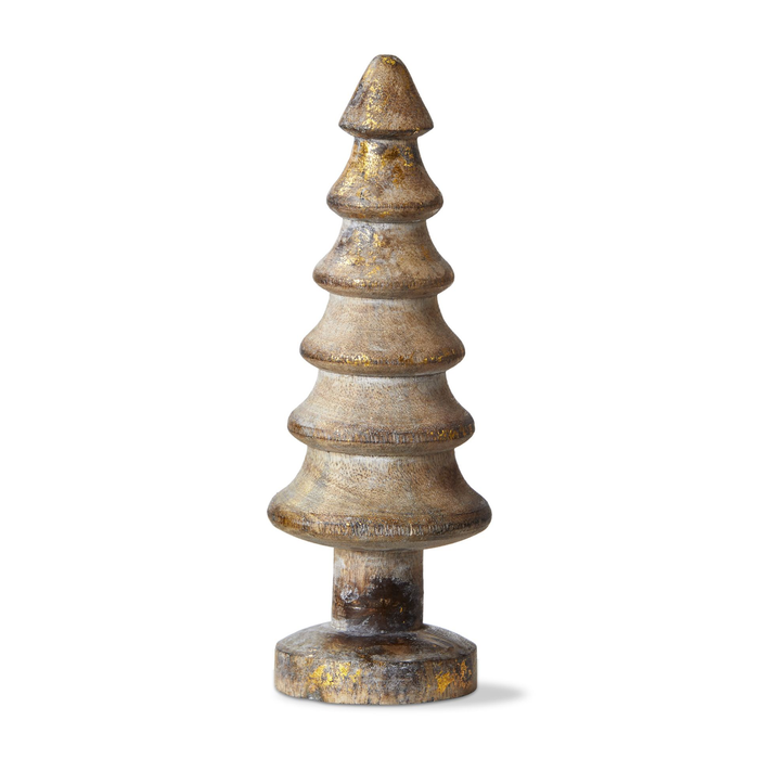 Glint Grooved Tree Decor - Antique Brown