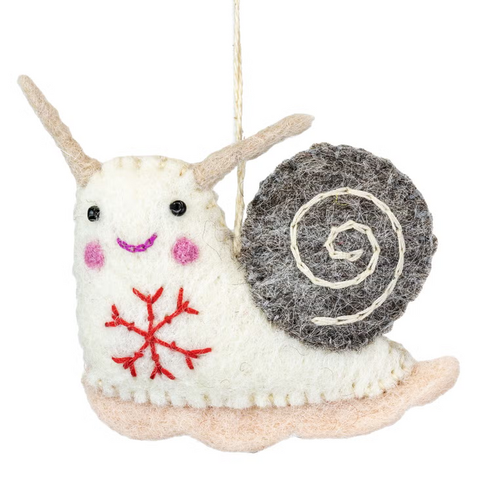 Snowflake Snail Woolie Ornament