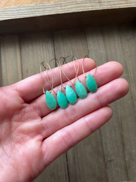 Chrysoprase Faceted Teardrop Necklace