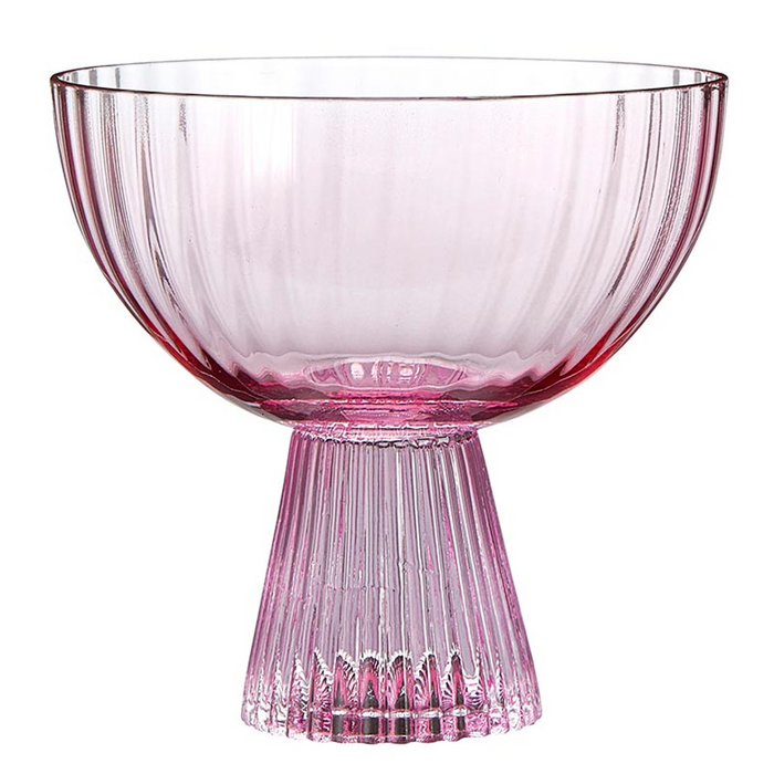 Beveled Coupe Glass - Light/ Dark Pink