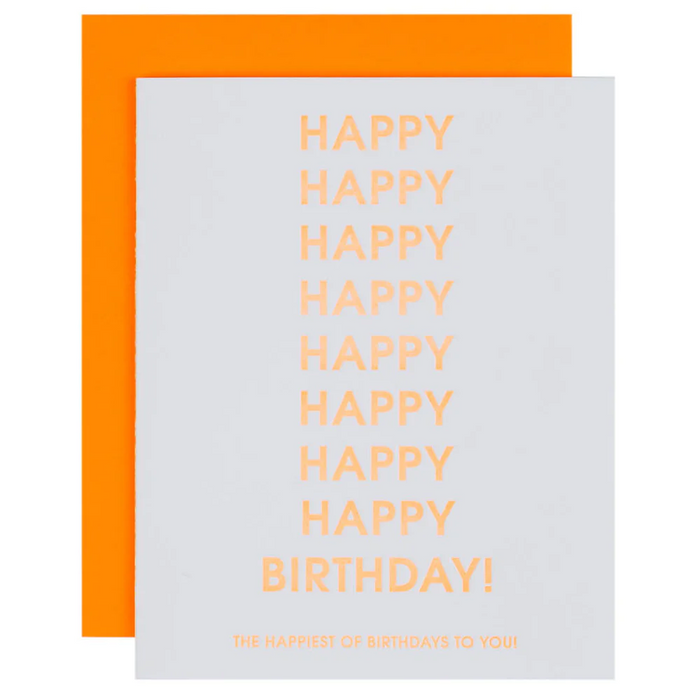 Happiest Of Birthdays Letterpress Card