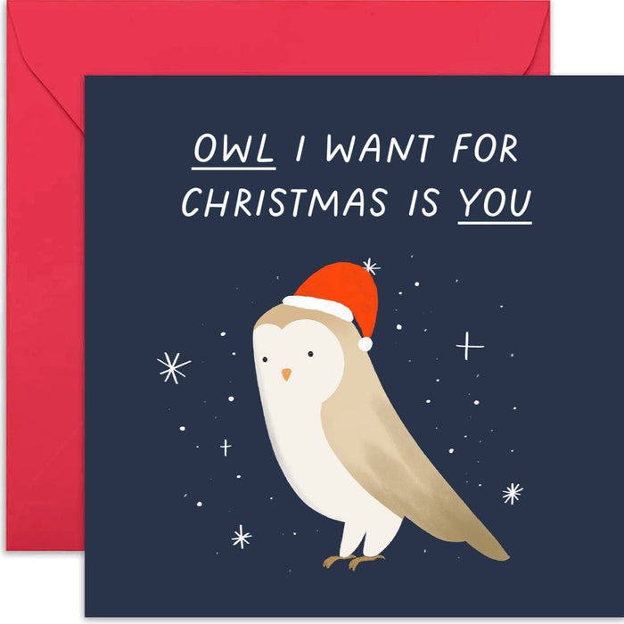 Owl I Want Is You Christmas Card