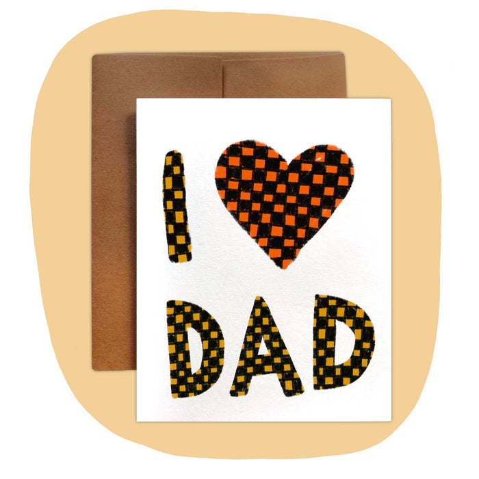 I Heart Dad Checker Card