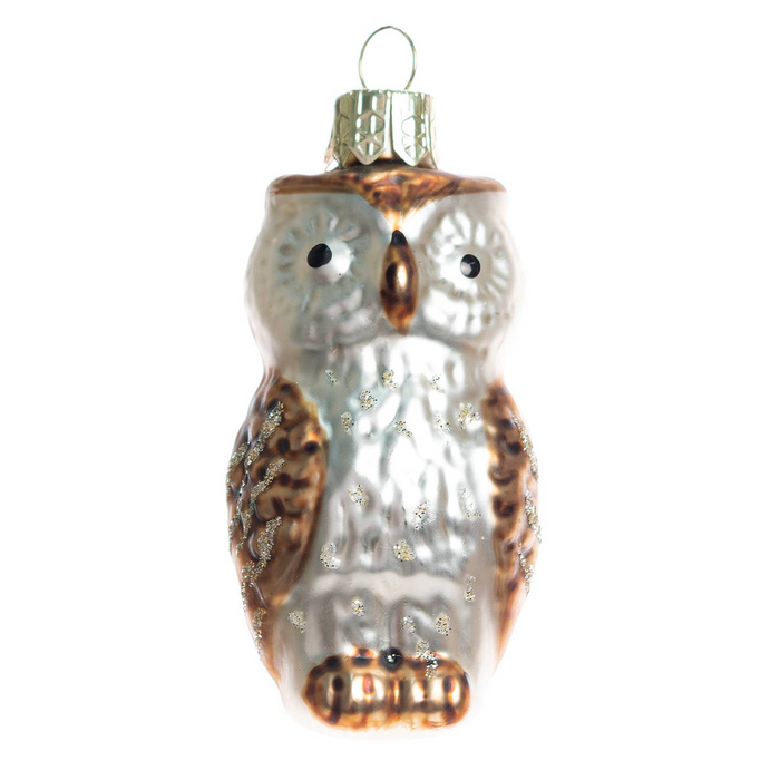 Glass and Glitter Owl Ornament