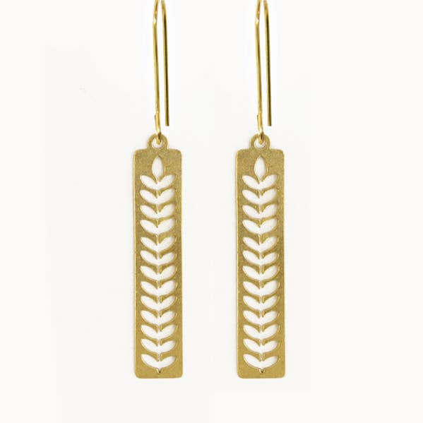 Brass Flora Window Earrings