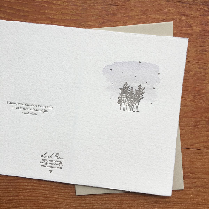 I Have Loved The Stars Watercolor Letterpress Card