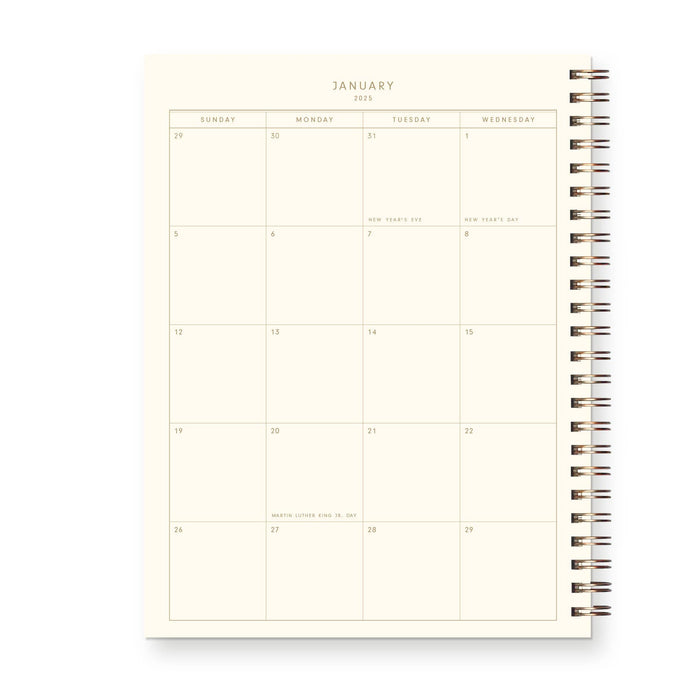 2025 Standard Type Dated Weekly Planner : Calendar Year