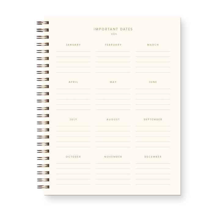 2025 Standard Type Dated Weekly Planner : Calendar Year