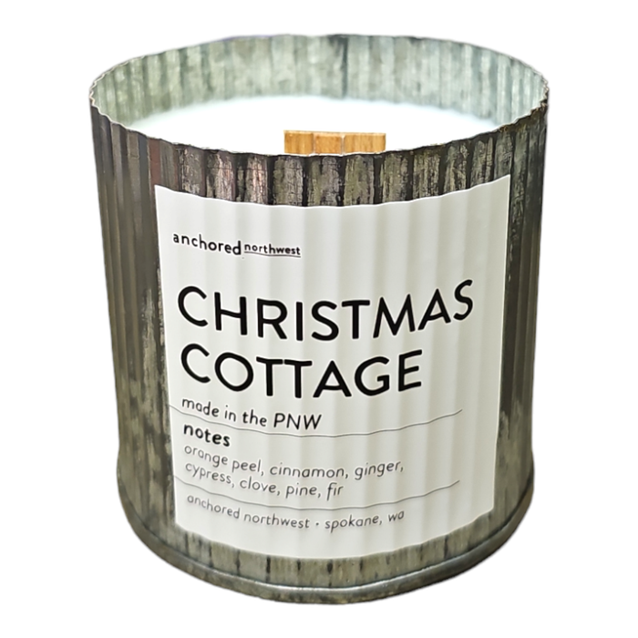 Christmas Cottage Rustic Vintage Farmhouse Wood Wick Candle