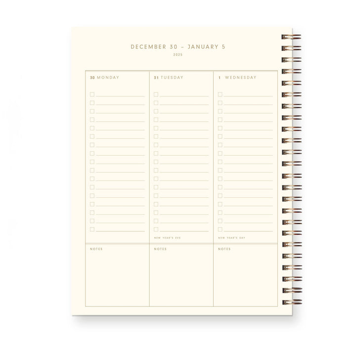 2025 Standard Type Dated Weekly Planner : Calendar Year