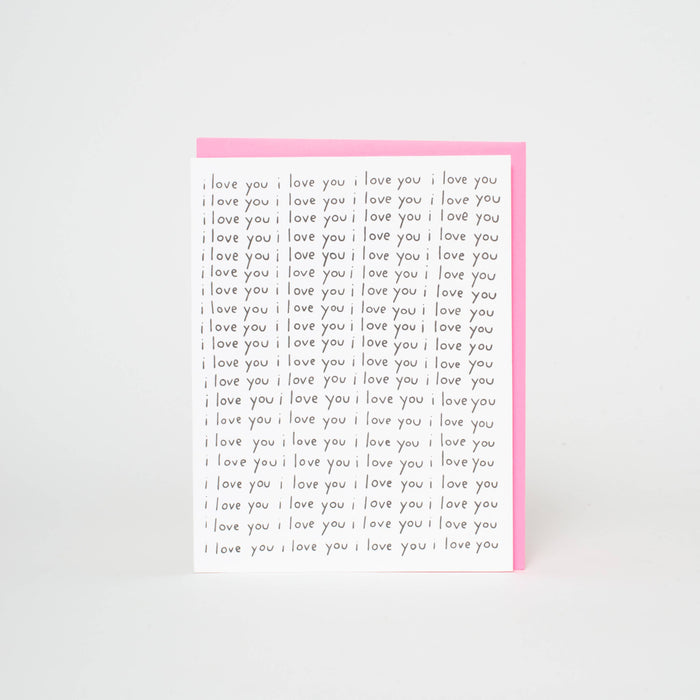 I Love You on Repeat Letterpress Greeting Card