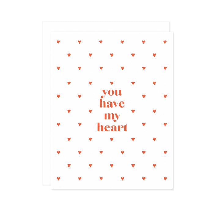 You Have My Heart Letterpress Love Card