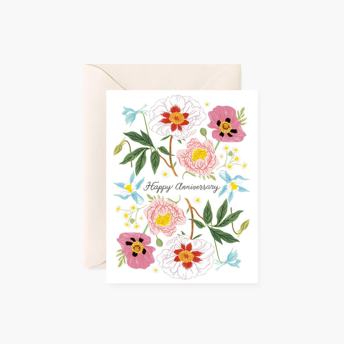 HAPPY ANNIVERSARY | floral card