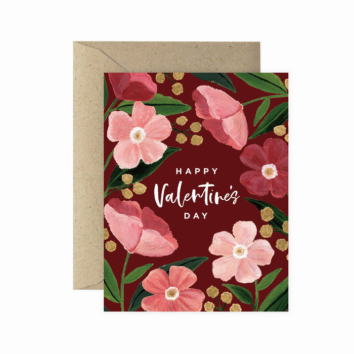 Dark Poppy Valentine's Day Greeting Card