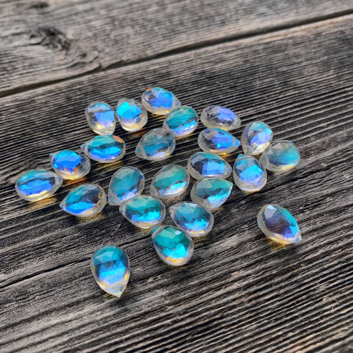 Hydroquartz Mystic Rainbow Faceted Teardrop Cord Necklace