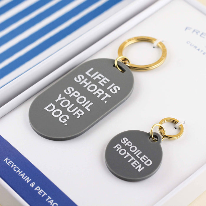 Spoiled Keychain & Pet Tag Gift Set