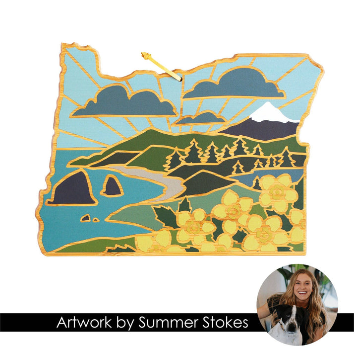 Oregon Cutting Board with Artwork by Summer Stokes