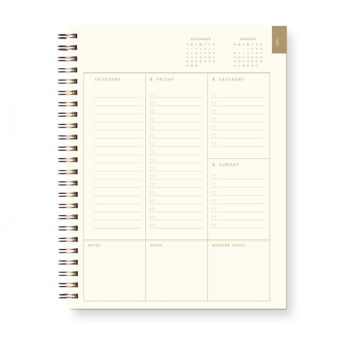 2025 Standard Type Dated Weekly Planner : Calendar Year