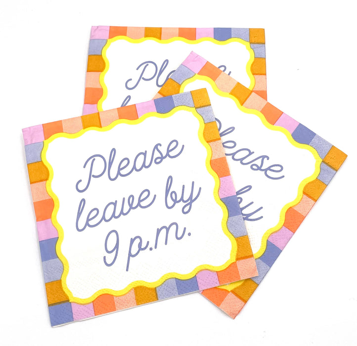 Festive Party Funny Napkins | Please Leave By 9P.M.