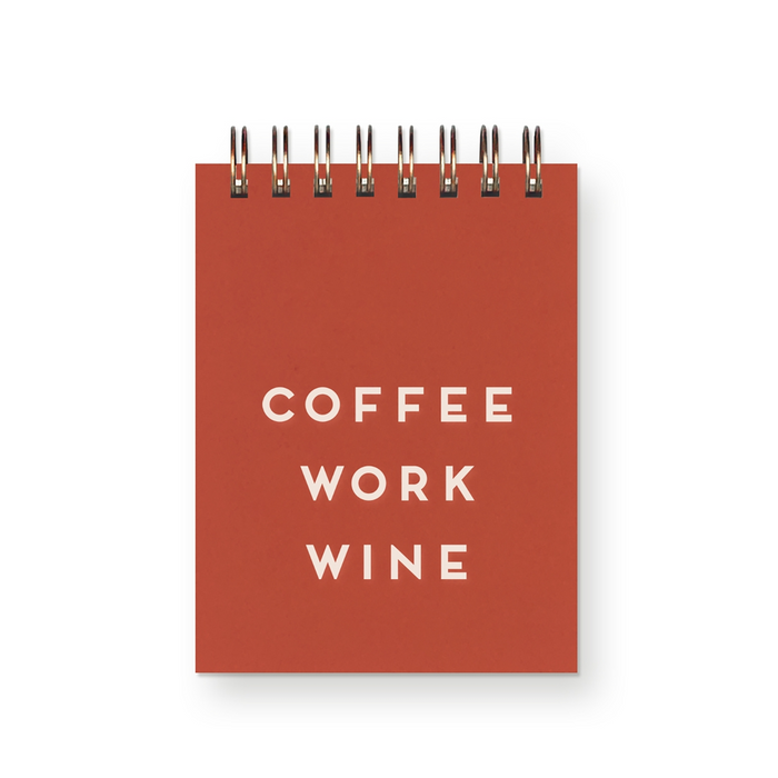 Coffee Work Wine Mini Jotter Notebook