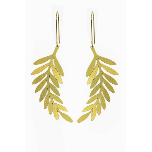 Brass Luscious Leaves Earrings