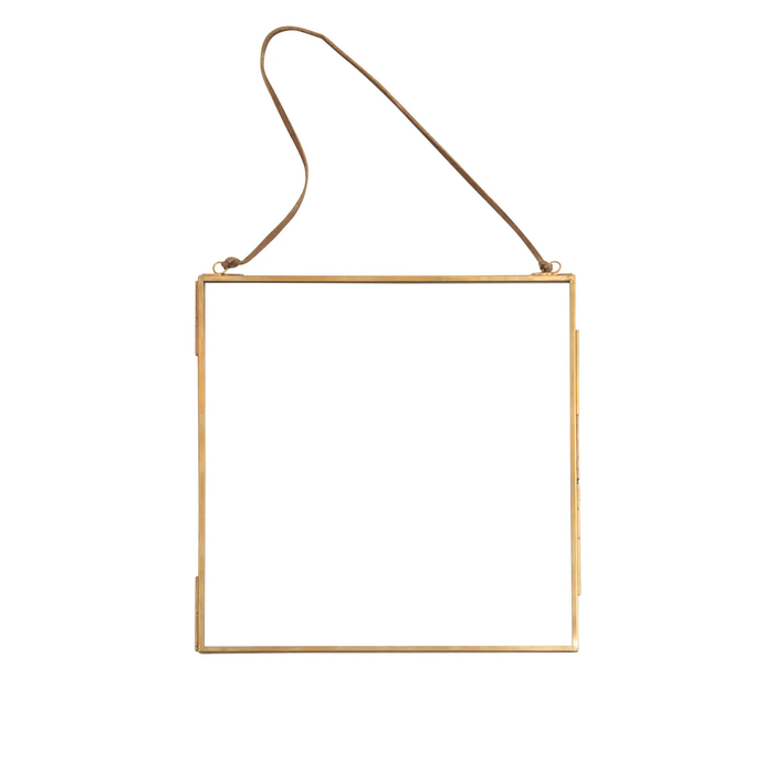 Glass & Brass Hanging Picture Frame