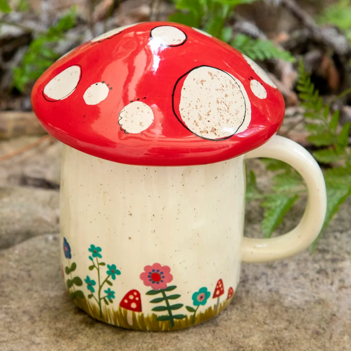 Lidded Mushroom Mug Grow Your own Way