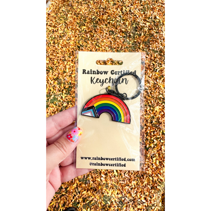 Progressive Rainbow Enamel Keychain