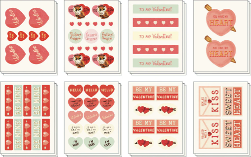 Vintage Valentine Stickers