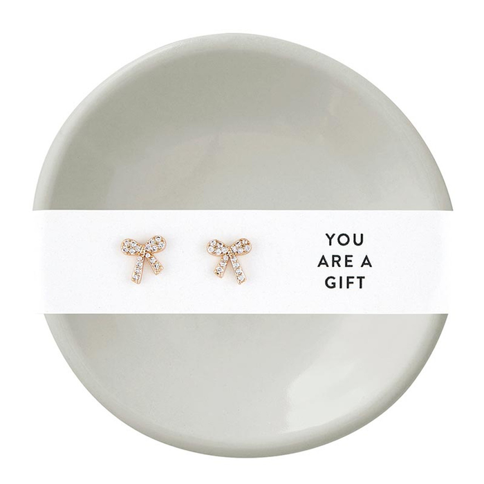 Stud Earrings & Trinket Tray Set - You Are a Gift