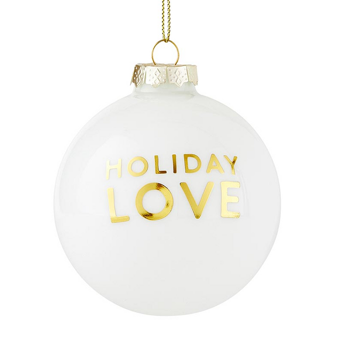 White Holiday Glass Ornaments