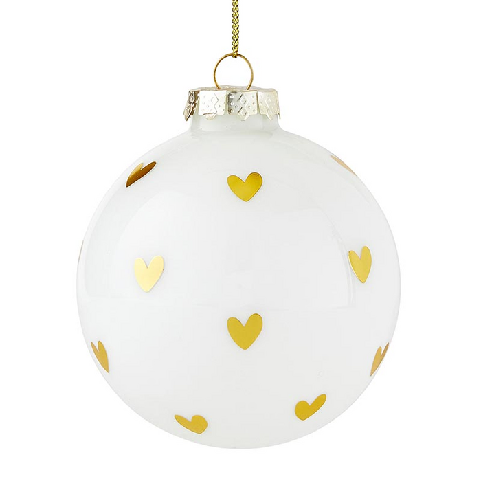 White Holiday Glass Ornaments