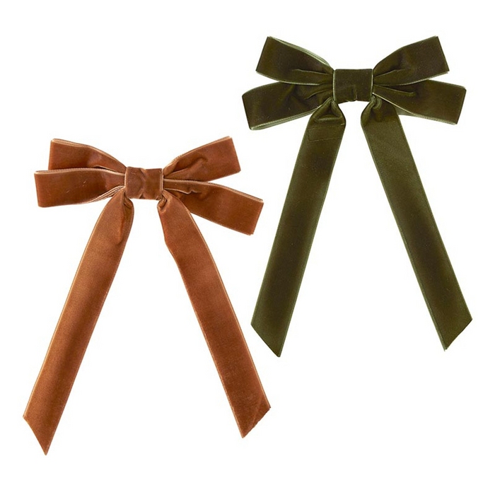 Velvet Bow Clip Set