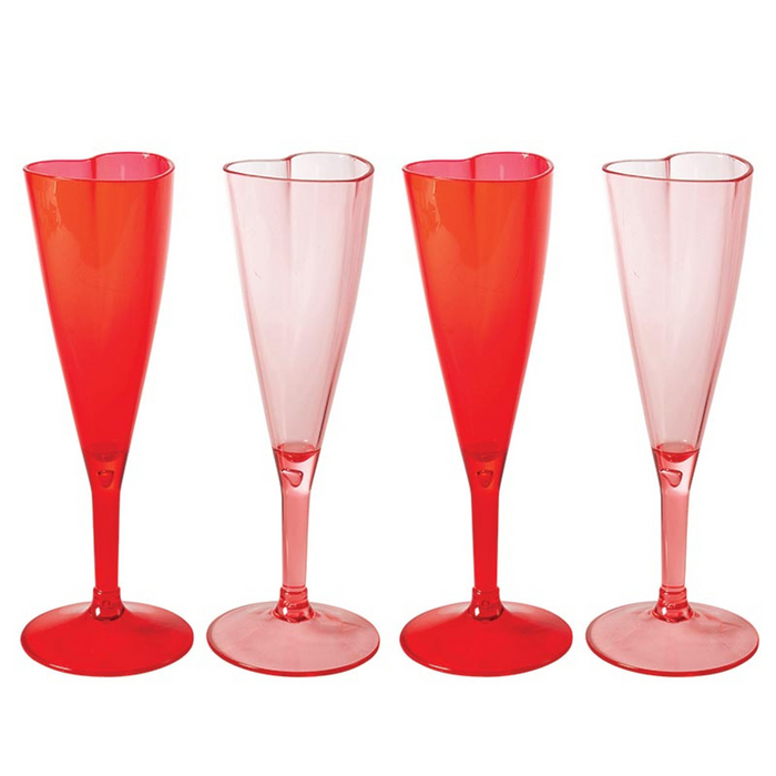 Acrylic Heart Champagne Flute - Set of 6