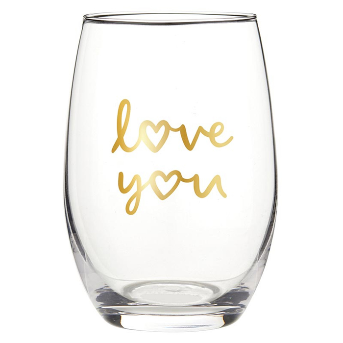 Love You Wine Glass