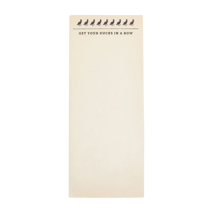 Ducks In A Row Skinny Notepad