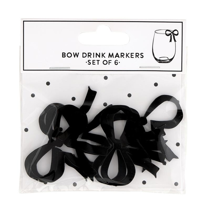 Acrylic Drink Markers - Bows - Set of 6