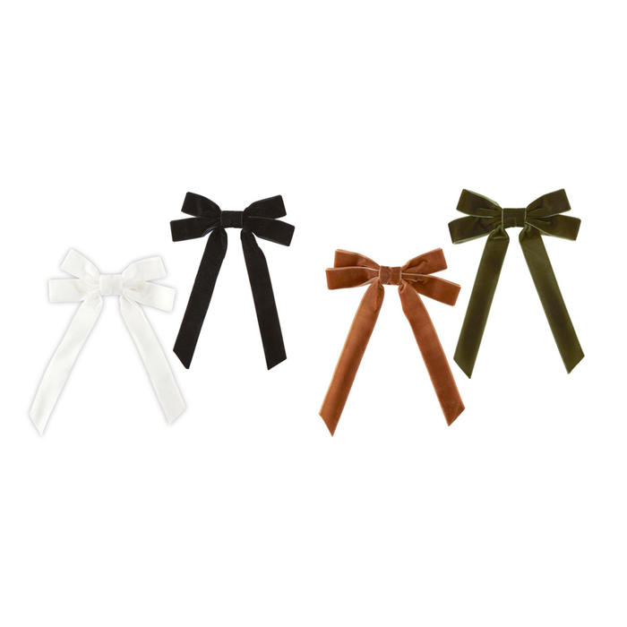 Velvet Bow Clip Set