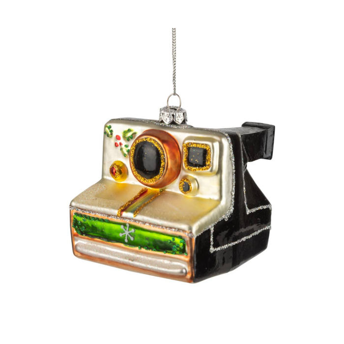 Glass Polaroid Camera Ornament