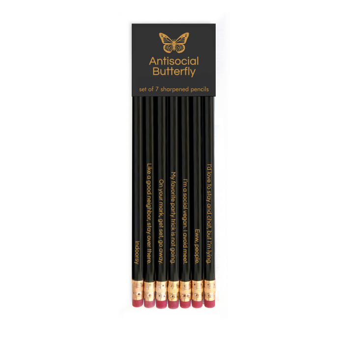 Antisocial Butterfly Pencil Set