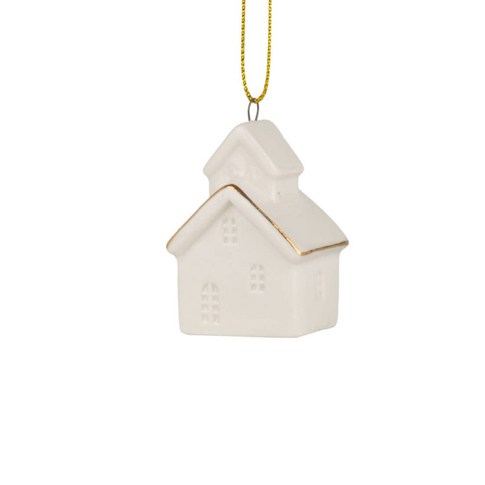 Ceramic Schoolhouse Ornament