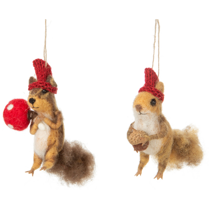 Felt Squirrel Ornament