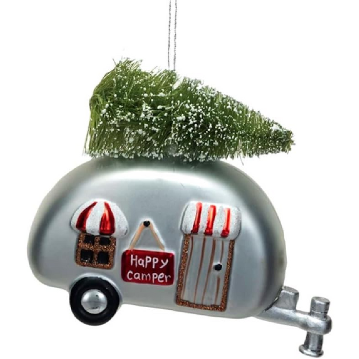 Glass Camper Ornament