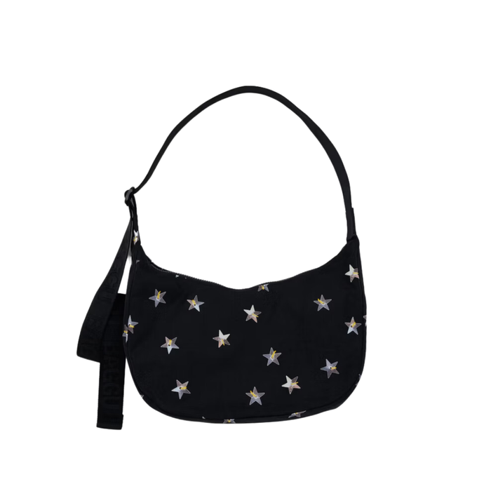 Medium Nylon Crescent Bag - Stars