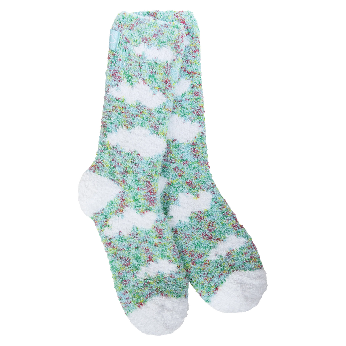 Cloud Aqua Blue Confetti Socks