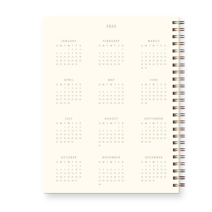 2025 Standard Type Dated Weekly Planner : Calendar Year