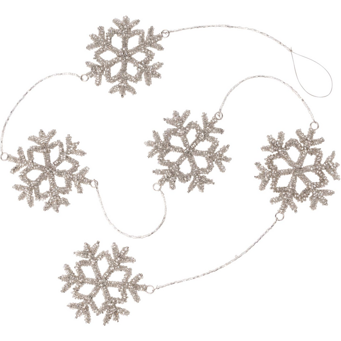 Glass Bead Snowflakes Garland