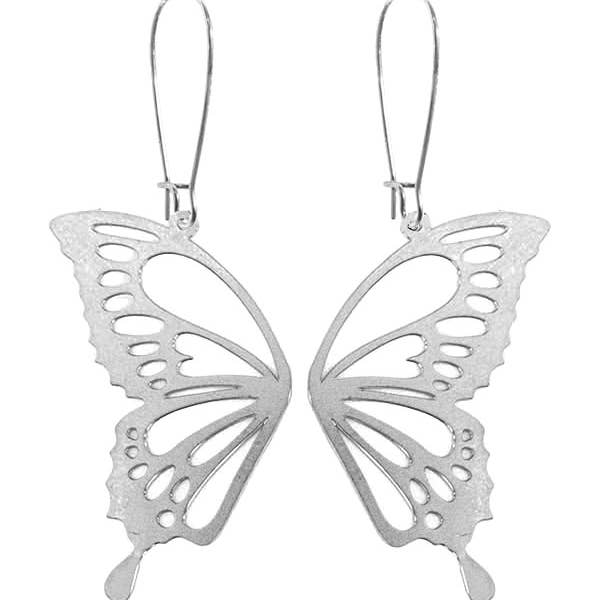 Silver Butterfly Wing Earrings