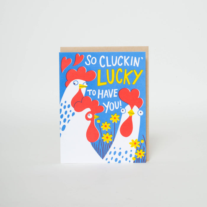 Chicken Love Punny Letterpress Greeting Card