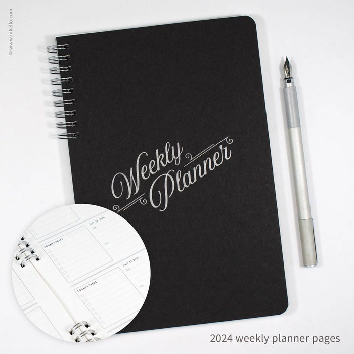 Black Weekly Planner